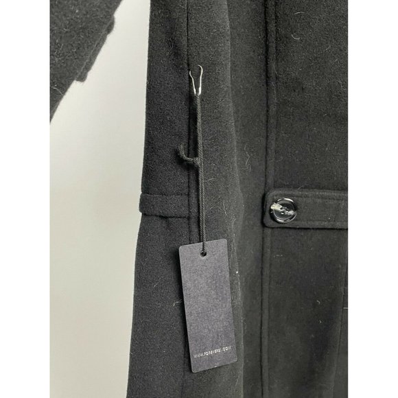 NWT Forever 21 Juniors Black Small Long Sleeved Collared Breasted peacoat Coat S - Picture 12 of 12
